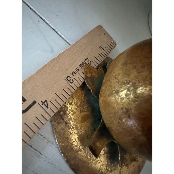 Vintage Gold Leaf Gilded Pear Candle Holders centerpiece set 2 fall decor 11x4” - Picture 10 of 11